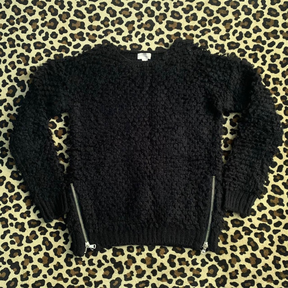 Forever 21 wooly thick warm sweater with zippers goth